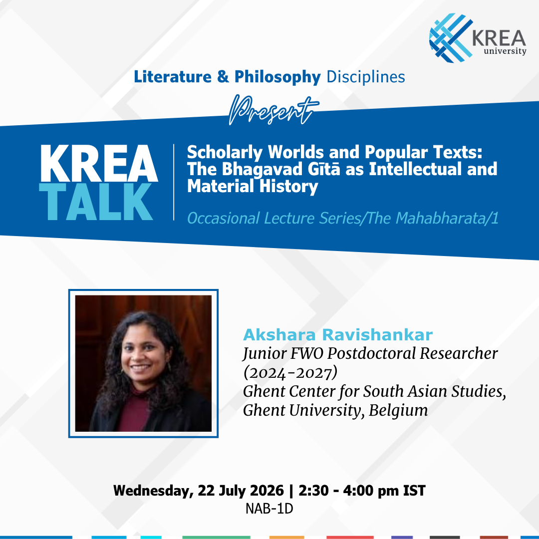 Krea Literature and Philosophy Talk: Scholarly Worlds and Popular Texts: The Bhagavad Gītā as Intellectual and Material History