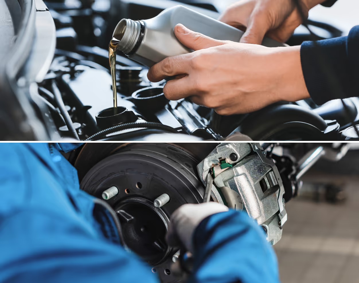 Mercedes-Benz technician checking a vehicle wheel and tire