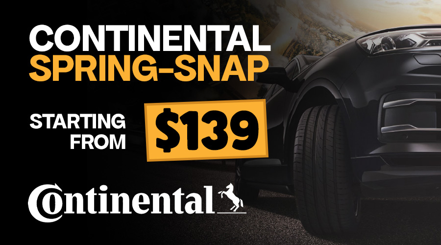 CONTINENTAL TYRES FROM $143