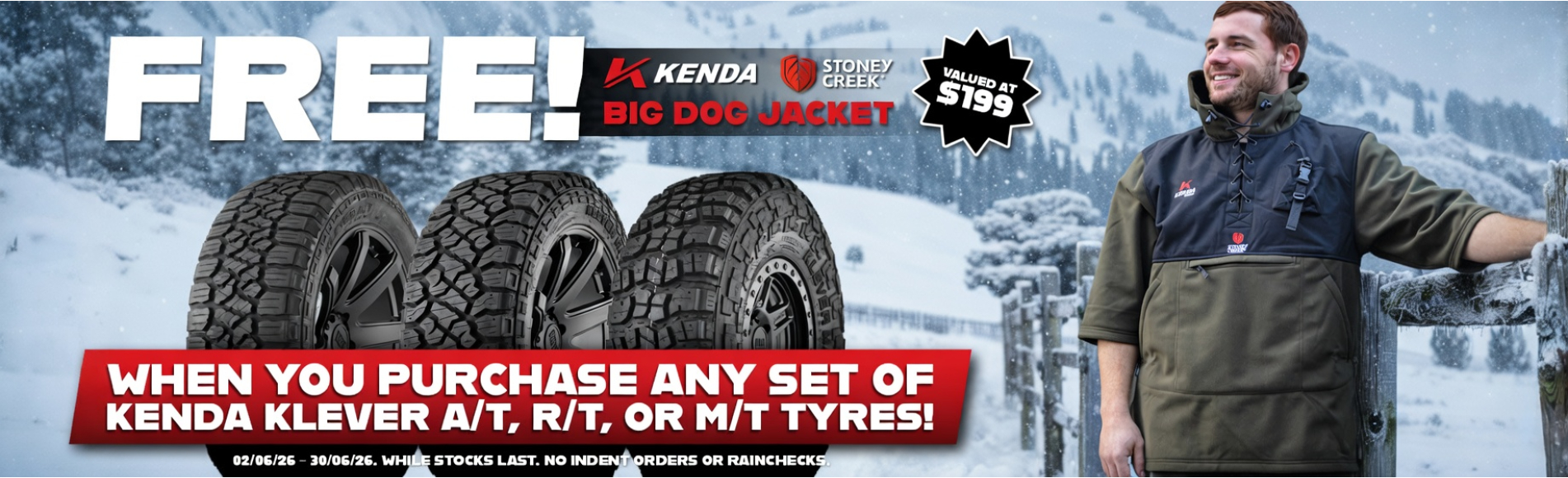 Free Jacket with Kenda Klever Tyres
