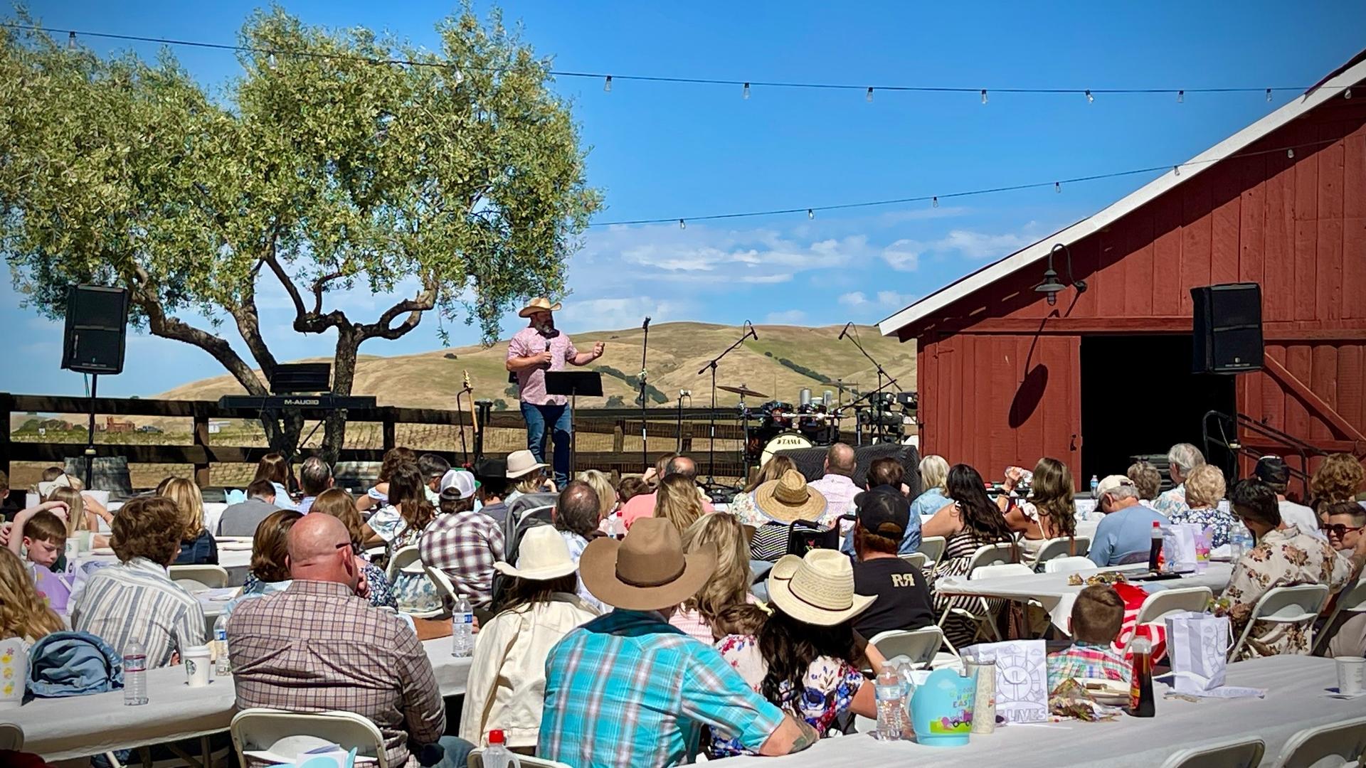 Outdoor worship service