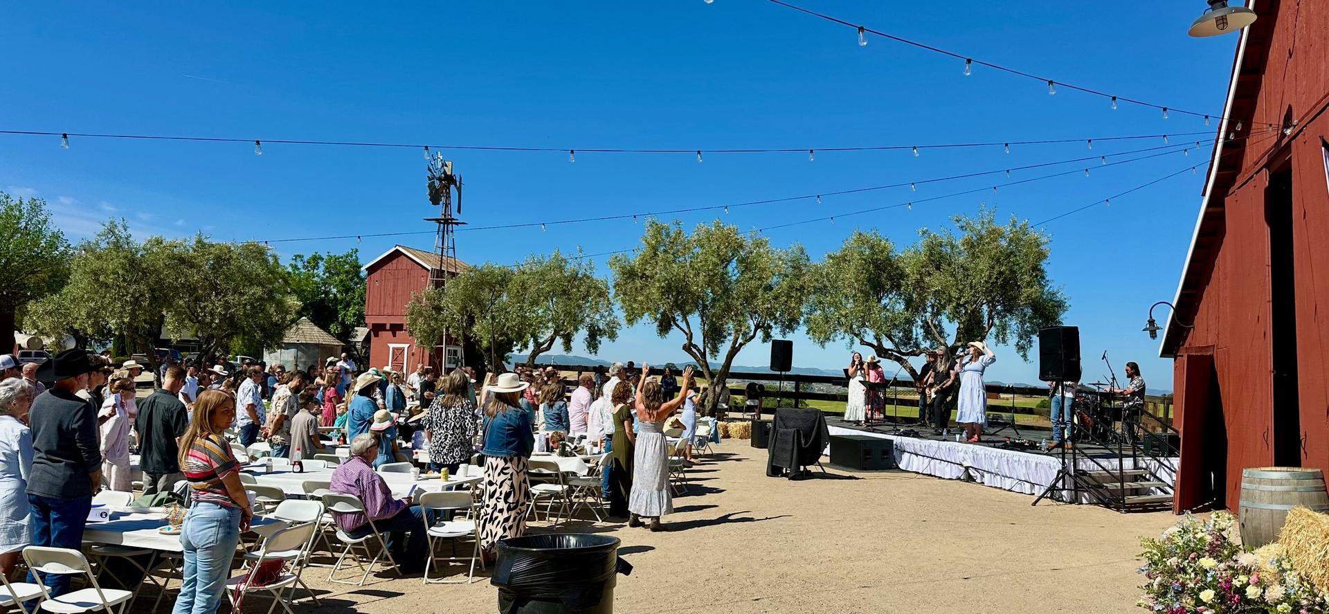 Outdoor worship service