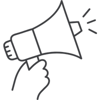 a hand holding a megaphone