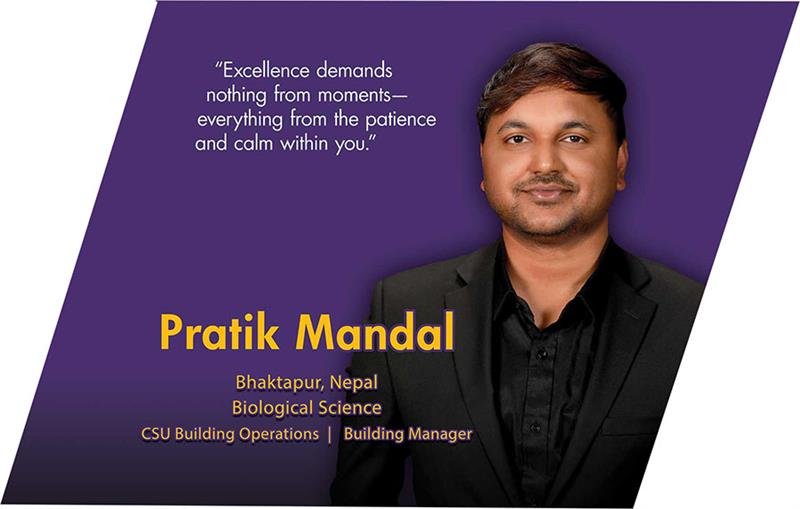 Pratik Mandal's BEST Board panel that includes his photo and his inspirational quote: 