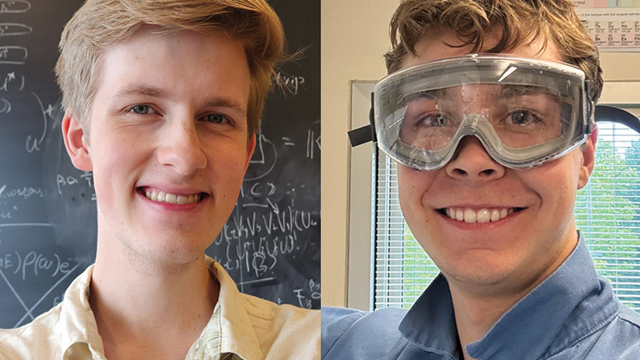 Two portraits of John Bannon (left) and Keenan RiggsTurpin (right)