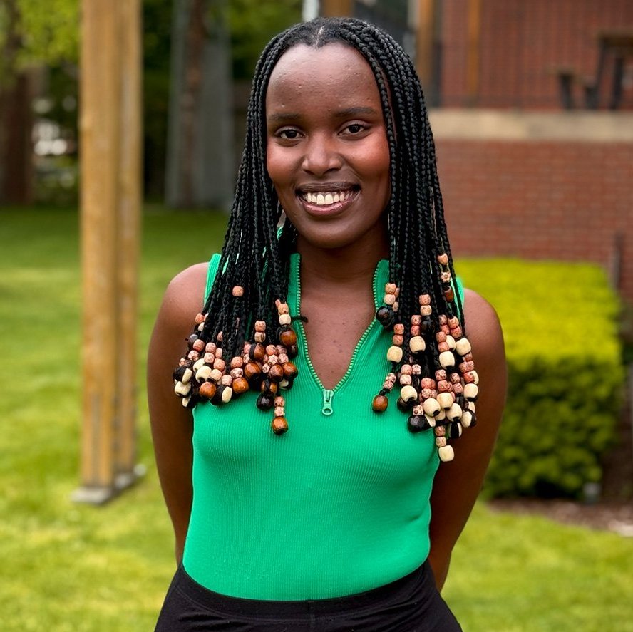 Marlyne Nitunga outside Reid Campus Center