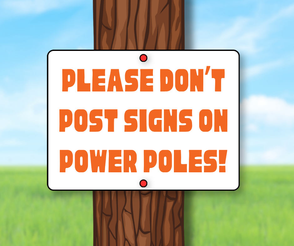a sign on a pole