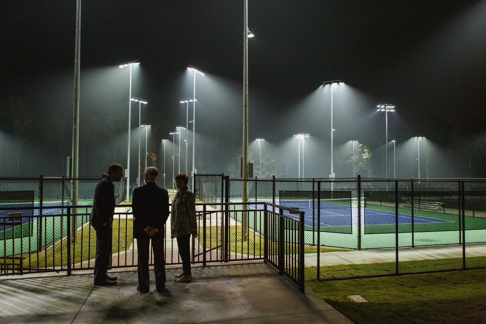 Queens Tennis Courts under the lights