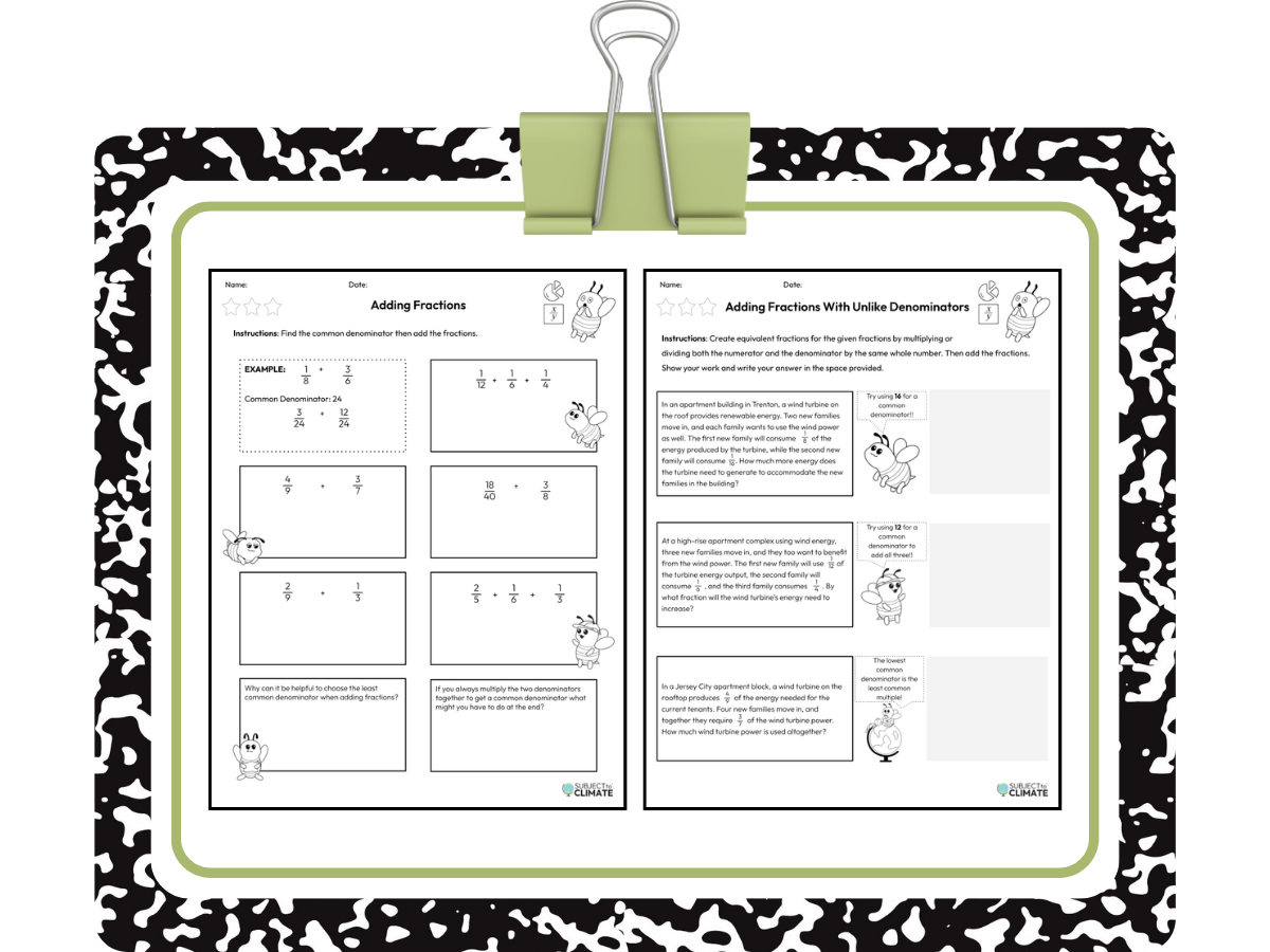 Adding Fractions Worksheet