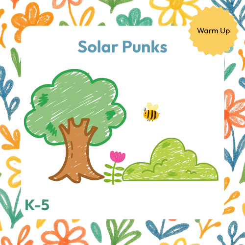 a drawing of a tree and a bee