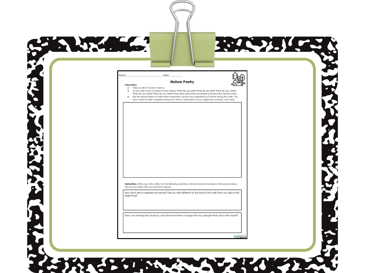 Nature Walk Poetry Activity