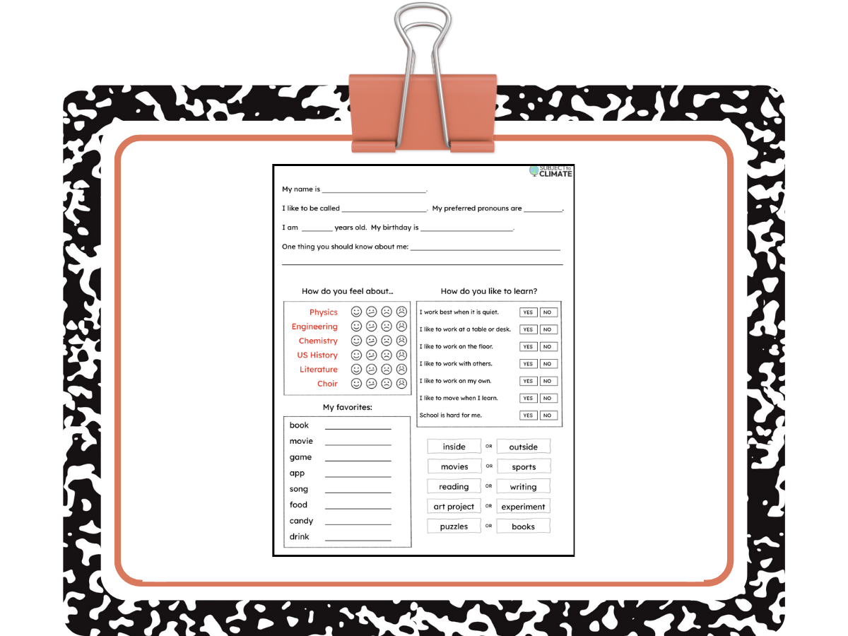 Back to School Activities for Grades 6-8