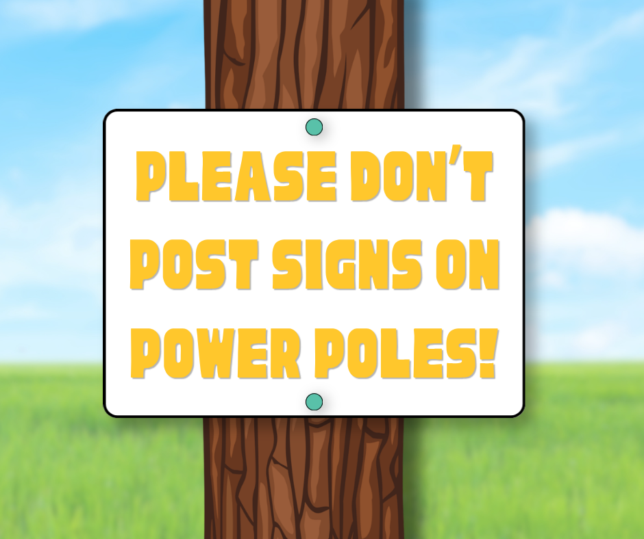 a sign on a pole