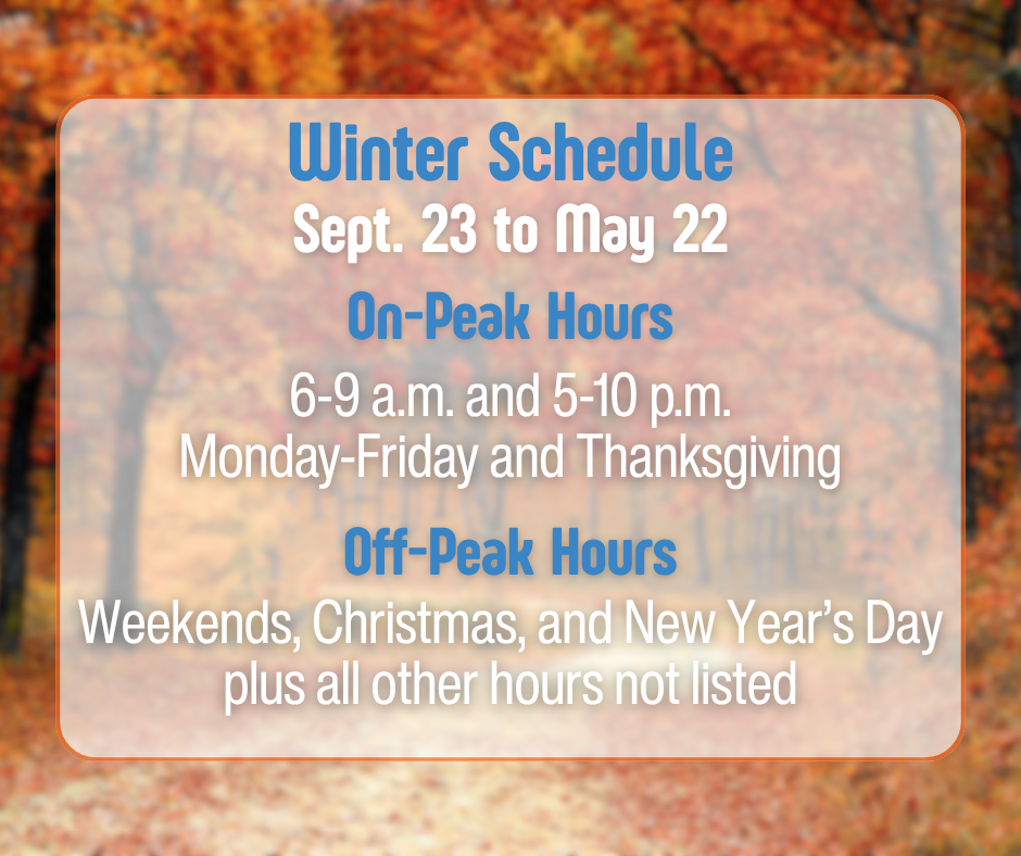 Winter Time-of-Day Schedule