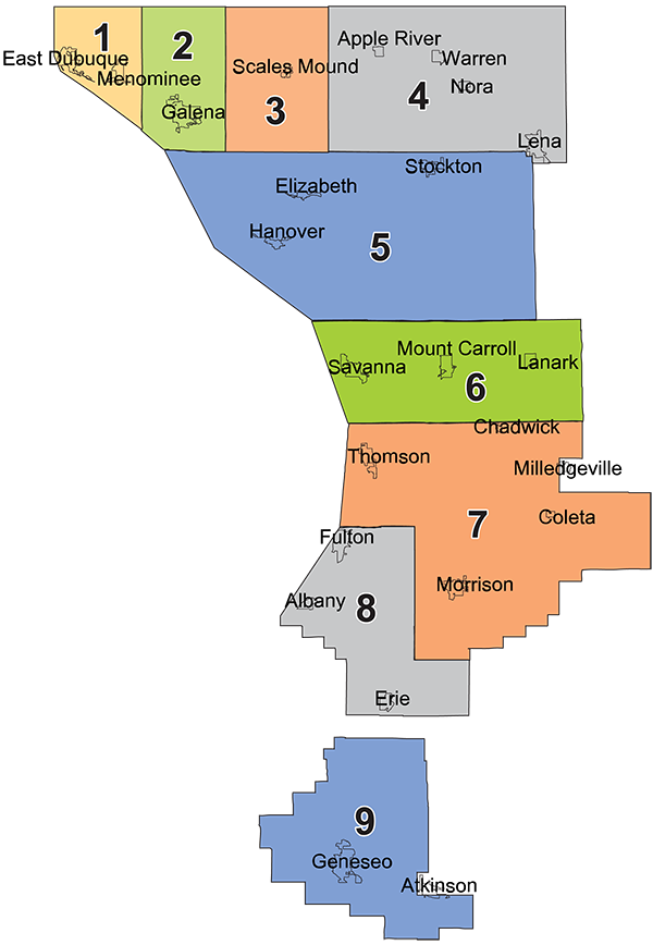Map of JCE's districts.