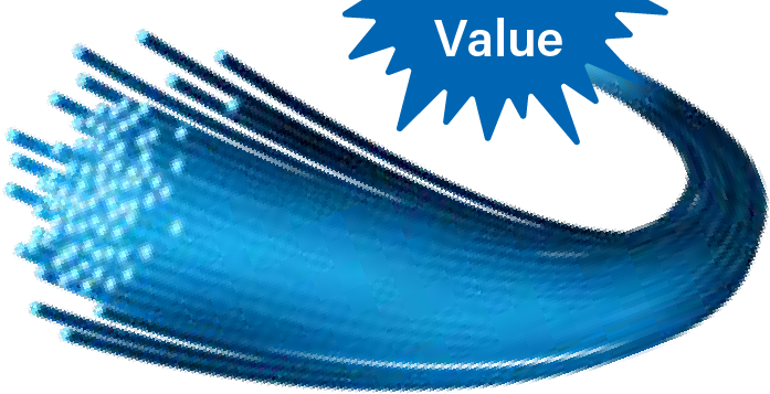 Fiber wire graphic with $129.95 Value bubble.