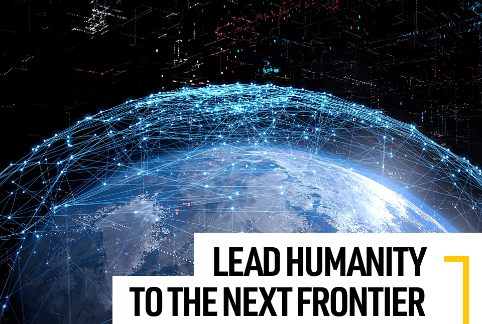 Photo of Earth with network nodes and code surrounding 