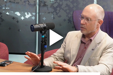 Video GIF of Greg Autry, Amy Gregory and Zaheer Ali in a podcast studio