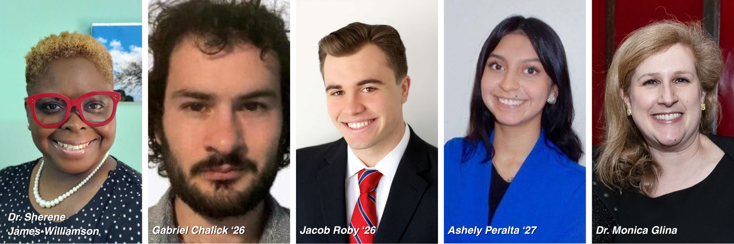 Headshot photos of five different prestigious scholarship awardees for 2026-27.