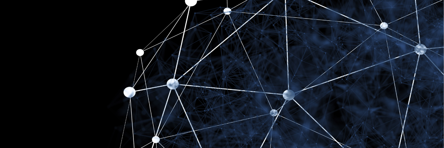 Network of dots connecting together to form abstract geometric network.