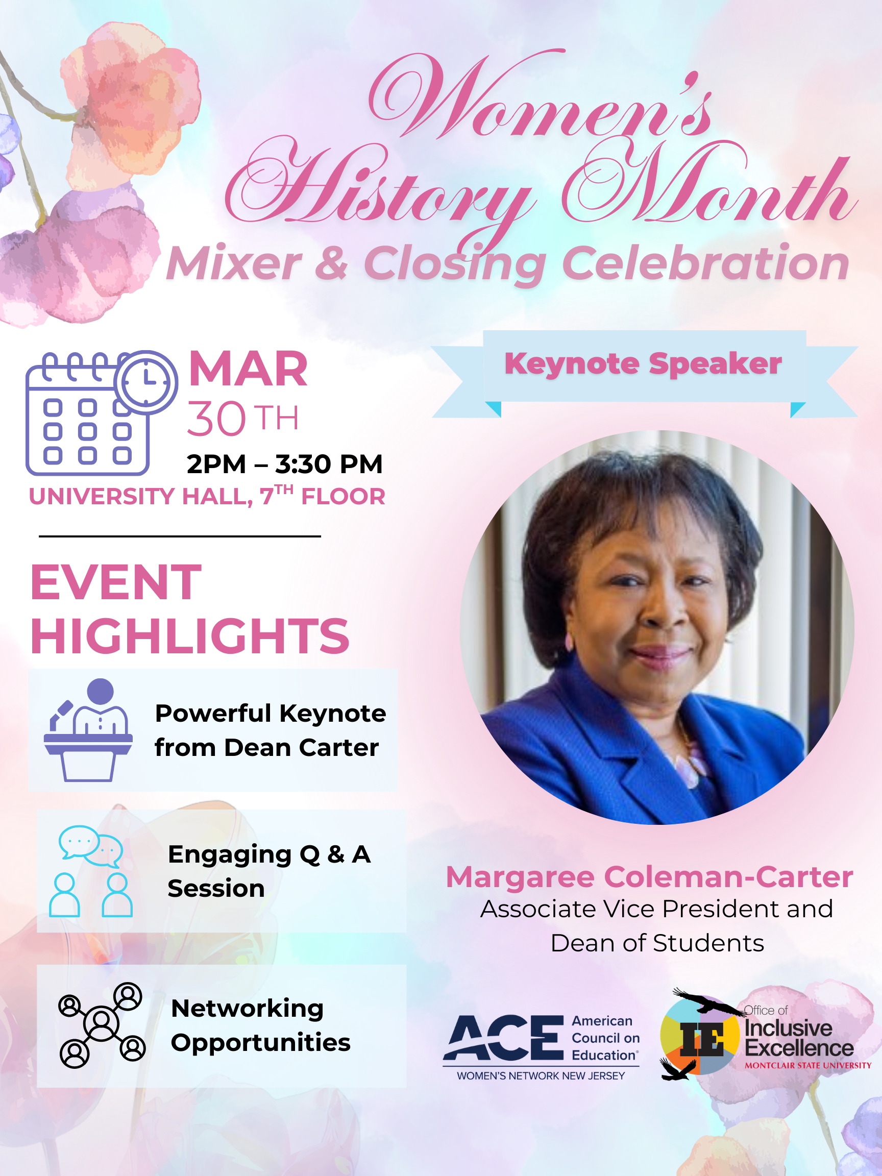 Women's History Month Mixer & Closing flyer. 