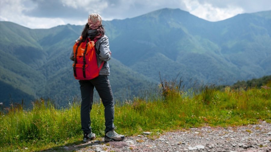 A hiker on the trail 