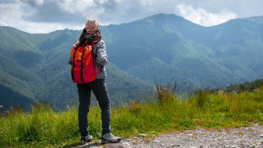 A hiker on the trail 
