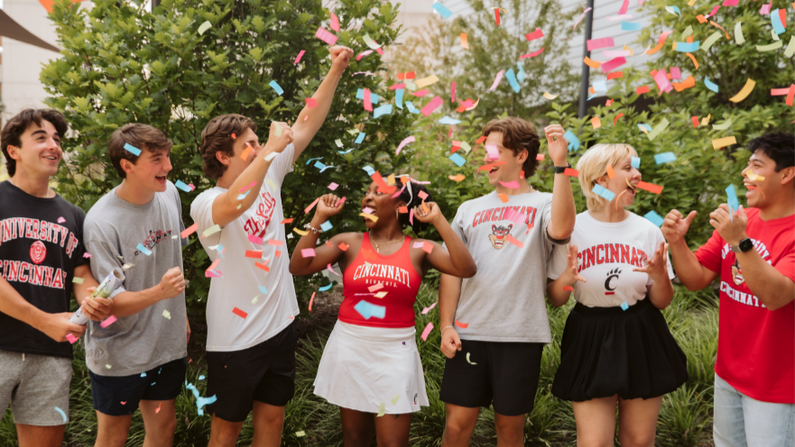 Students celebrating UC Day of Giving