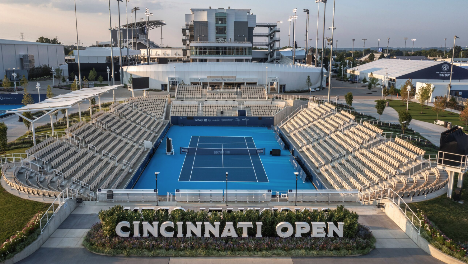 Champions Court is a sunken stadium just south of Grandstand Court at Cincinnati Open 