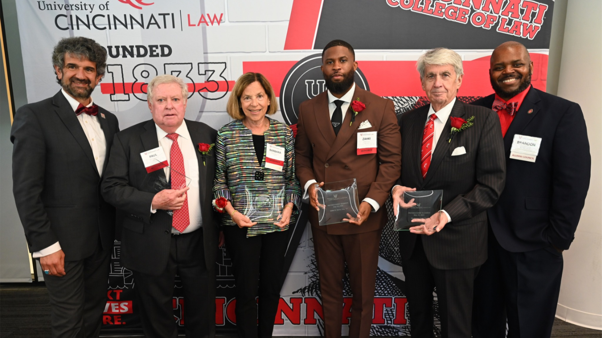 Law Distinguished Alumni Honorees 2025 with Dean