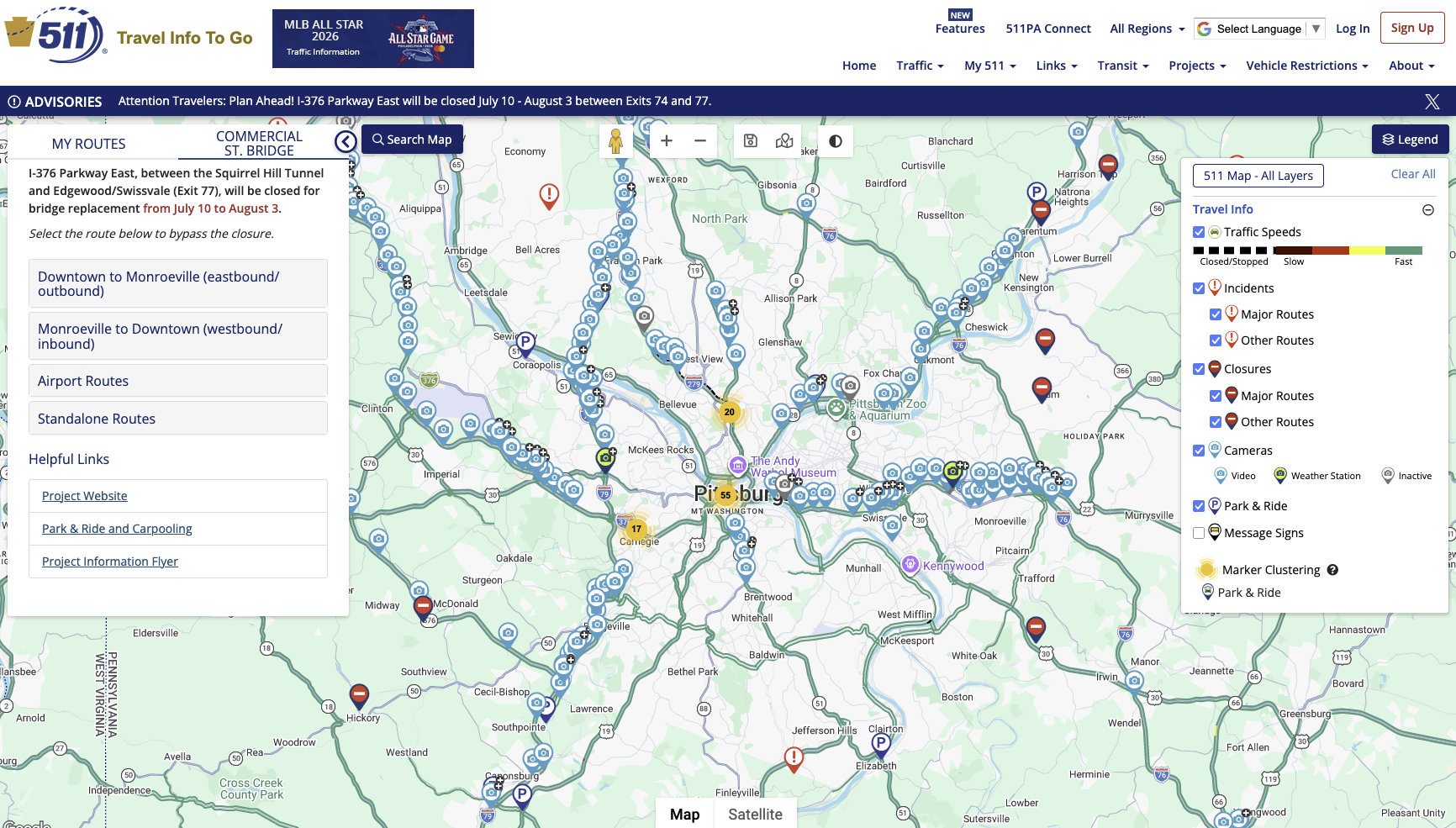 PennDOT 511PA Map