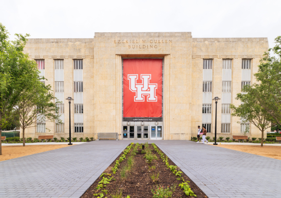 Image of the front of Cullen performance Hall.