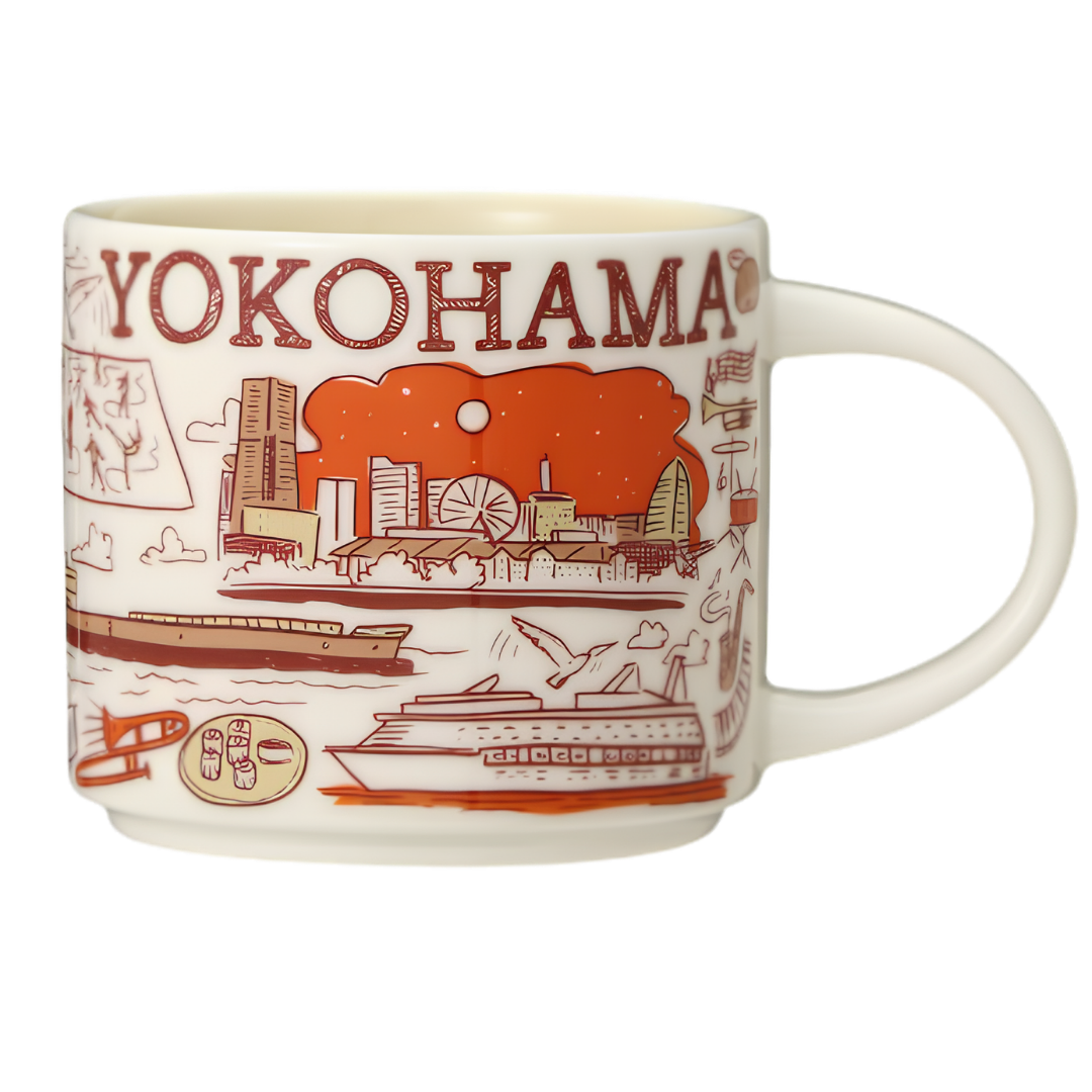 Starbucks Been There Series Yokohama mug with red port and city illustrations Starbucks Been There Series Yokohama mug with red port and city illustrations