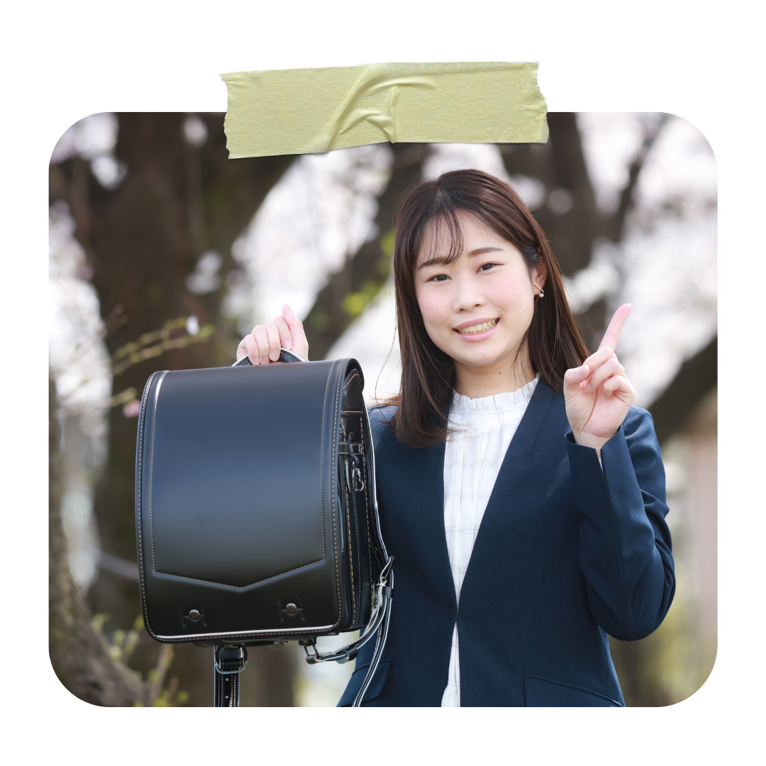 Black Japanese randoseru backpack made for six years of school use