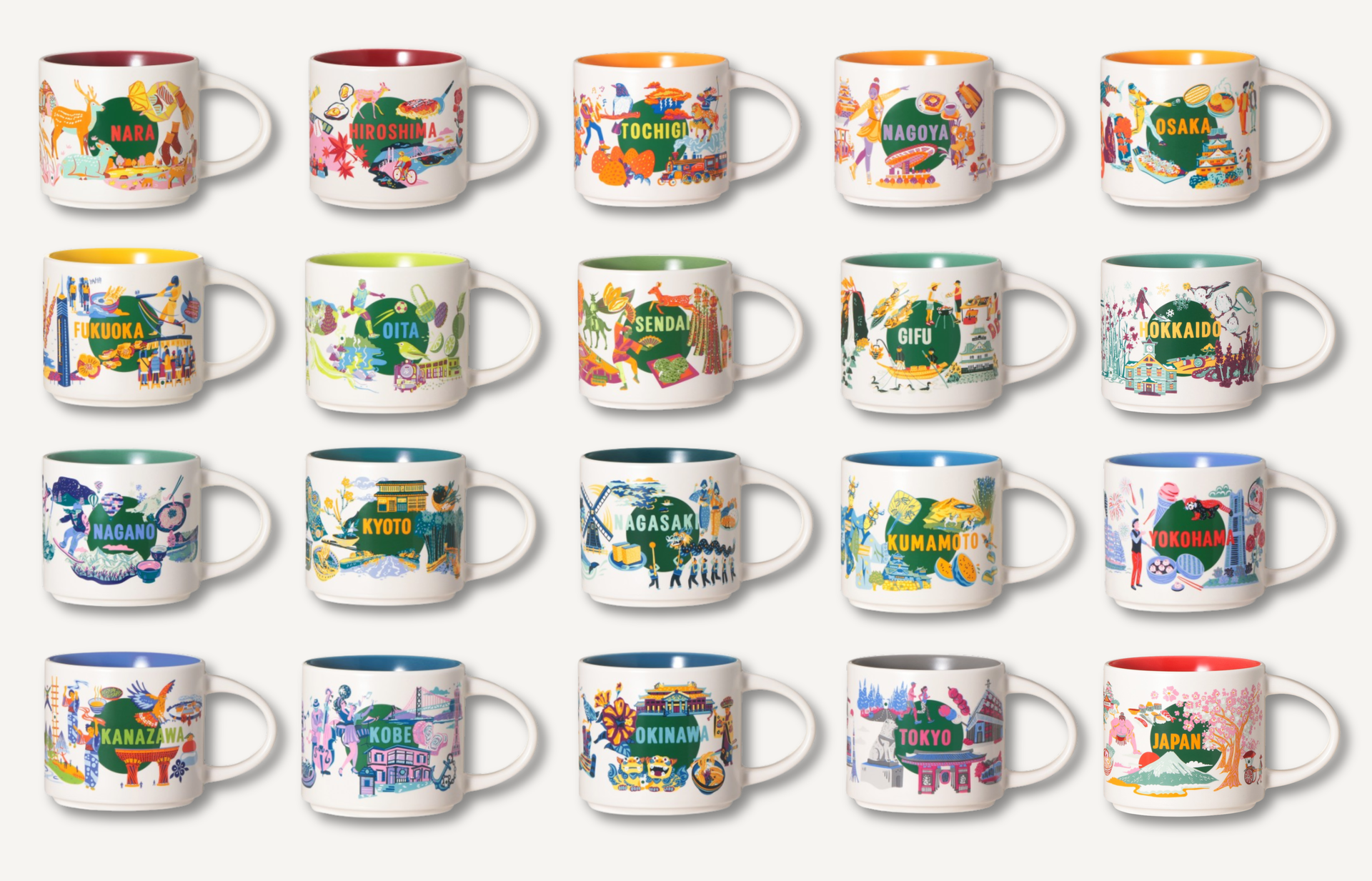 Starbucks Discovery Series mug collection representing 20 regions and cities across Japan Starbucks Discovery Series mug collection representing 20 regions and cities across Japan