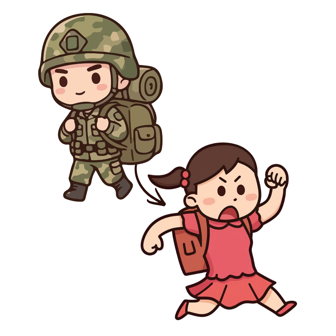 Illustration showing the military origins of the Japanese randoseru backpack