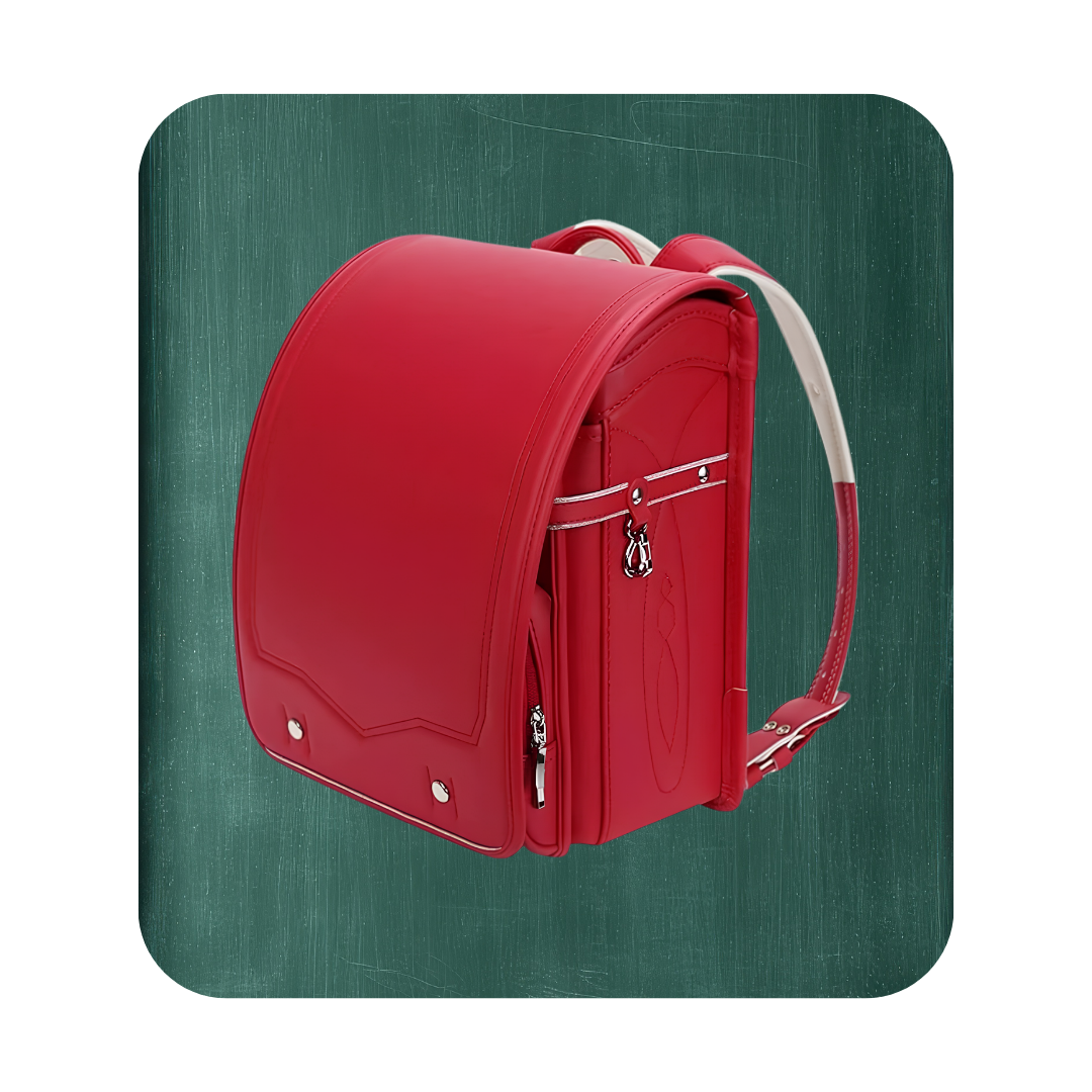 Traditional red Japanese randoseru backpack