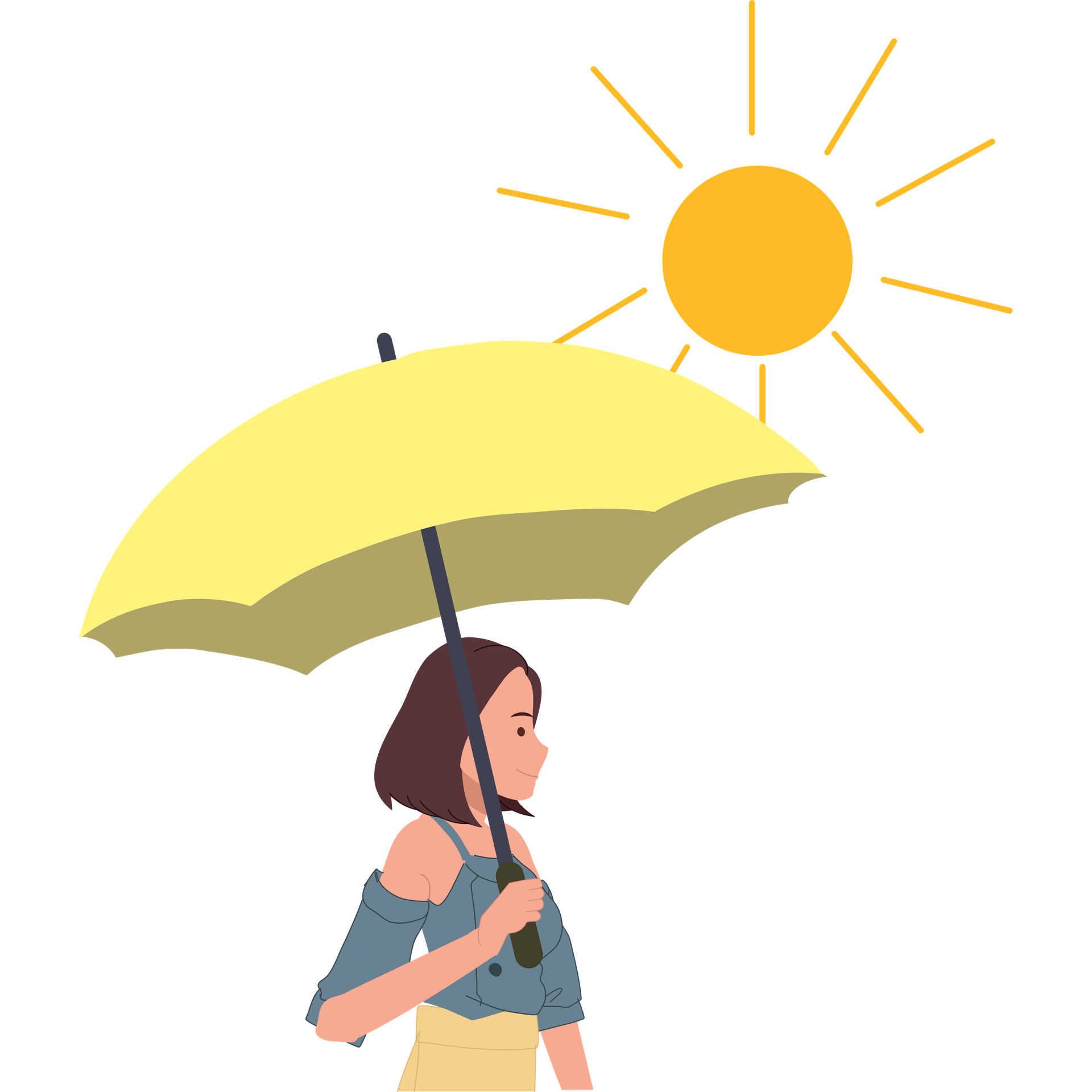 Sun Parasol Woman with Sun Parasol
