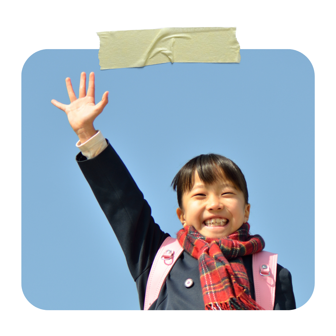 Japanese elementary school boy wearing a randoseru backpack
