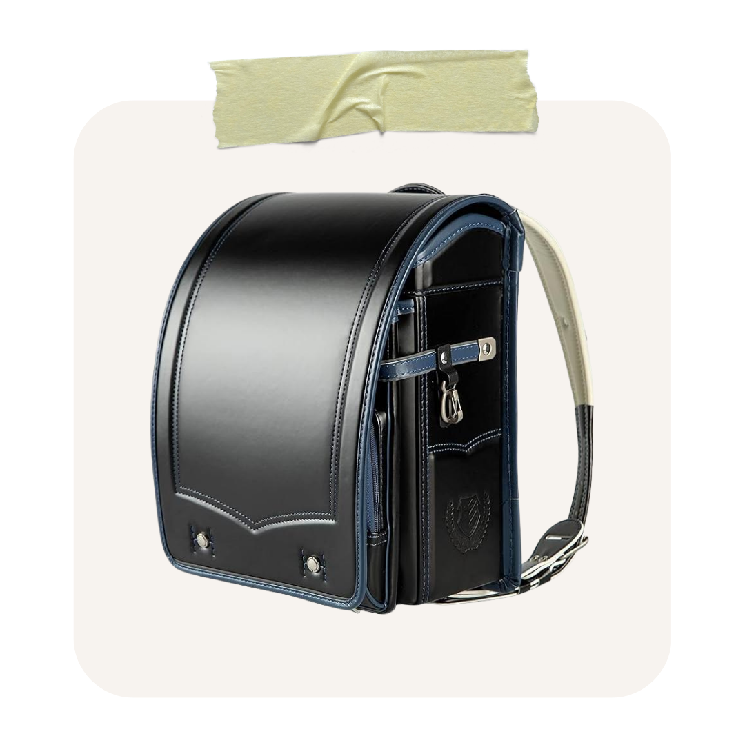 Black Japanese randoseru school backpack
