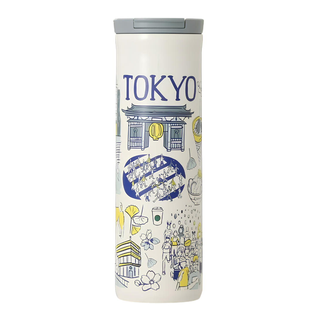 Starbucks Been There Series Tokyo stainless steel bottle with landmark artwork Starbucks Been There Series Tokyo stainless steel bottle with landmark artwork