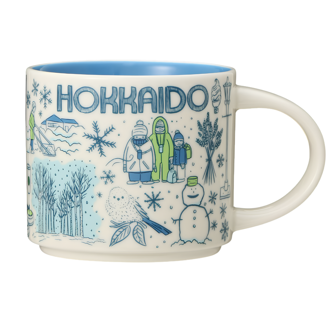 Starbucks Been There Series Hokkaido mug with winter scenery and blue illustrations Starbucks Been There Series Hokkaido mug with winter scenery and blue illustrations