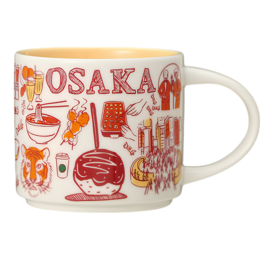 Starbucks Been There Series Osaka mug with orange local food and city illustrations Starbucks Been There Series Osaka mug with orange local food and city illustrations