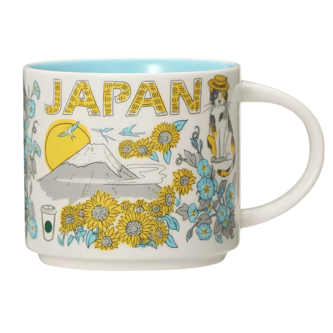Starbucks Been There Series JAPAN Summer mug with sunflowers and seasonal illustrations Starbucks Been There Series JAPAN Summer mug with sunflowers and seasonal illustrations